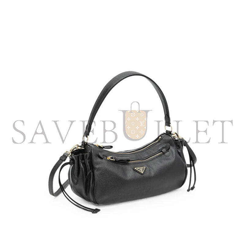 Pra*a LOGO-PLAQUE DRAWSTRING SHOULDER BAG 1BC296 (27*19*9.5cm)